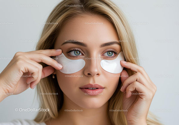 Young Woman Applying Eye Masks for Skin Refreshment