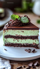 Rich Chocolate and Mint Layer Cake with Fresh Mint Garnish
