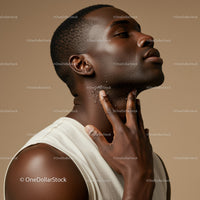 Elegant African American Man with Stylish Hair and Confident Expression