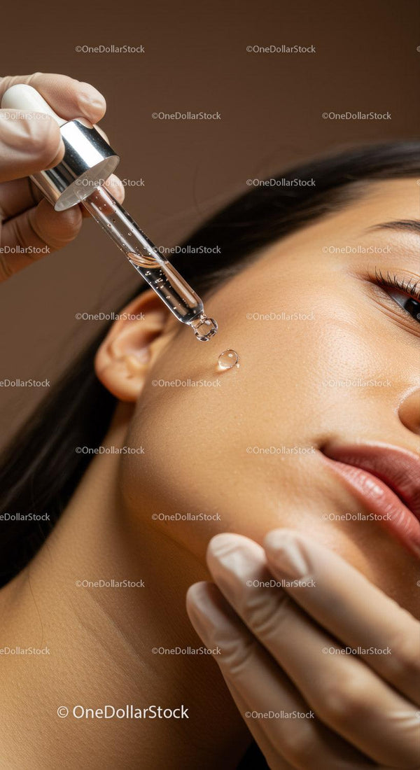 Close-Up of Woman Receiving Serum Application Treatment with Dropper