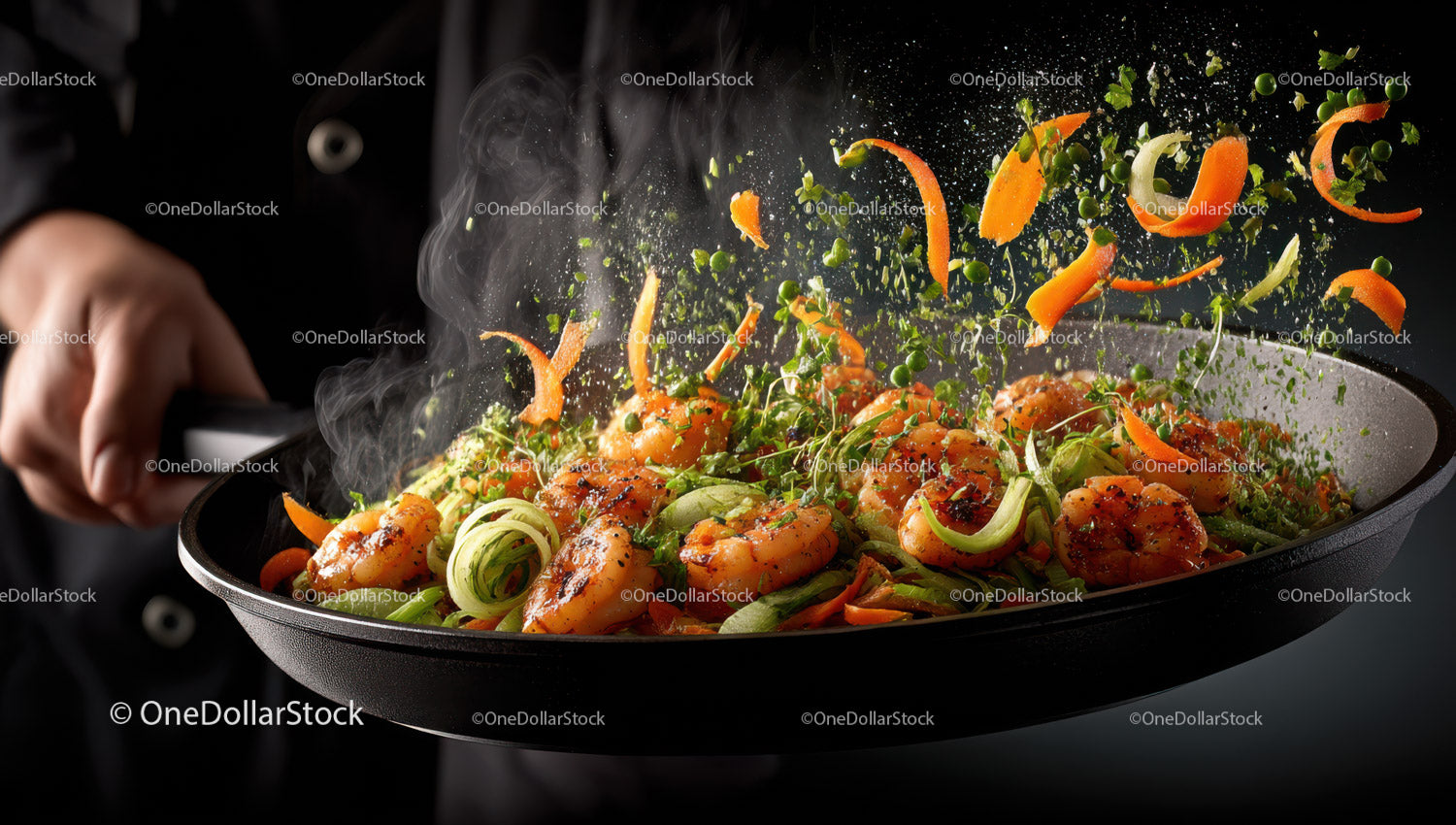 Seafood Stir-Fry with Shrimp Bell Peppers and Green Peas