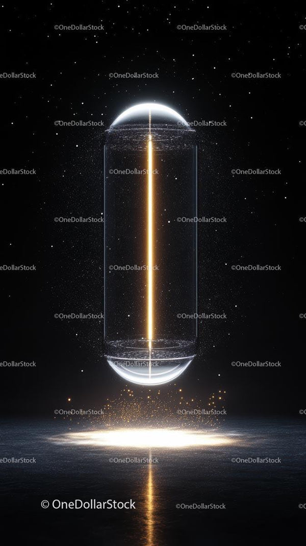 Futuristic Space Capsule in a Starry Cosmic Environment