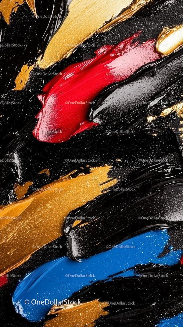 Vibrant Abstract Paint Strokes with Bold Color Contrasts