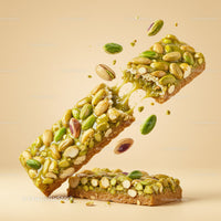 Crunchy Pistachio Nut Bars Breaking Apart