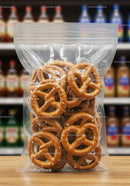 Salted Pretzels Packed in Transparent Zip Lock Bag