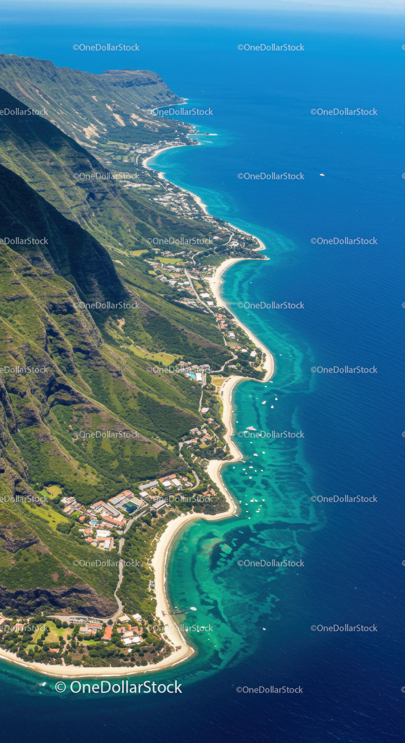 Scenic Coastal Landscape with Cliffs and Turquoise Beaches