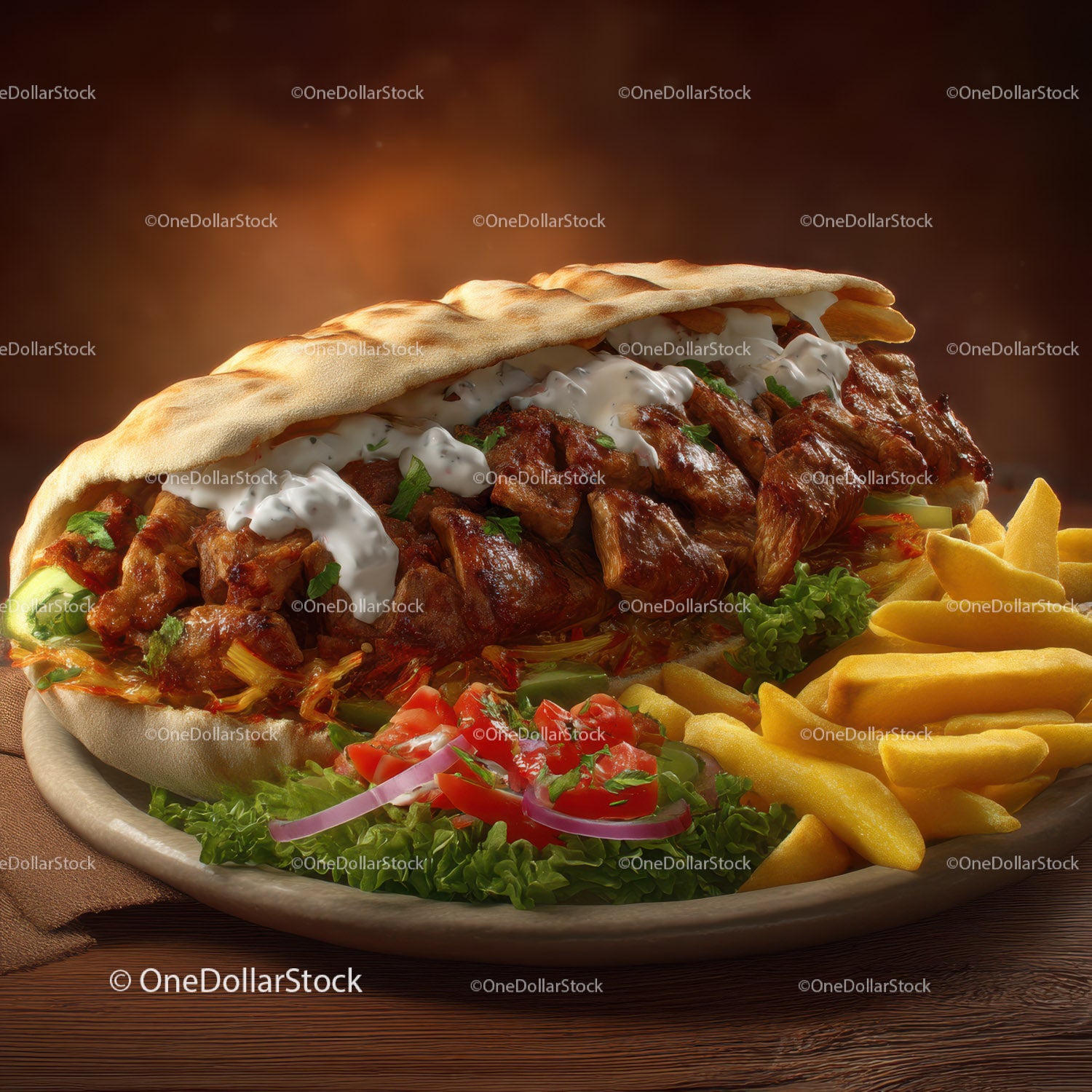 Meat-Free Falafel Sandwich with Fresh Vegetables and Tahini Sauce