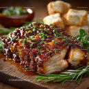 Succulent Barbecue Ribs with Rich Glaze and Fresh Herb Garnish