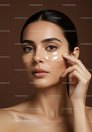 Young Woman Applying Under-Eye Patch for Facial Rejuvenation
