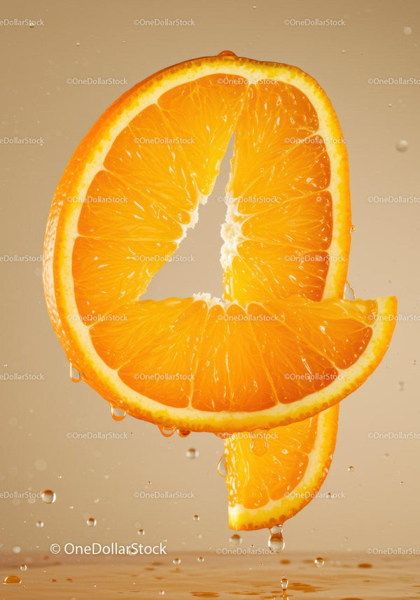 Fresh juicy orange slices with water droplets