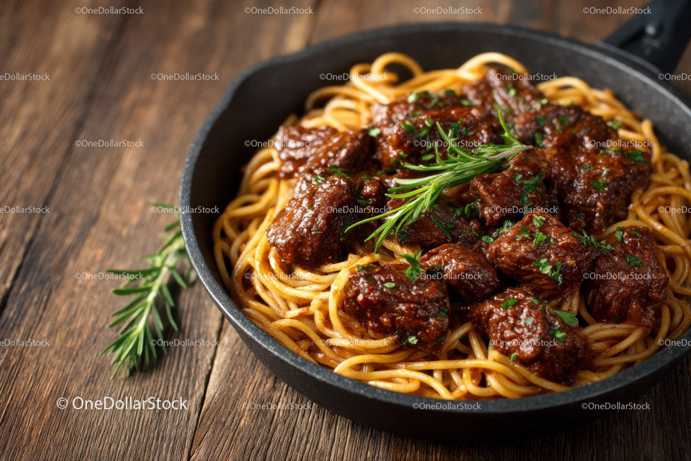 Hearty Italian Beef Stew with Pasta and Fresh Herbs