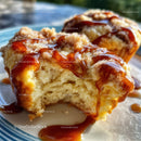 Moist Vanilla Sponge Cake with Chocolate and Caramel Sauce