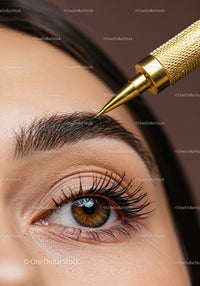 Close-Up of Eyebrow Microblading Procedure with Craftsmanship Precision