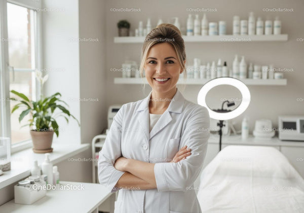 Profesjonalna Lekarka w Białym Fartuchu w Nowoczesnej Klinice Medycznej