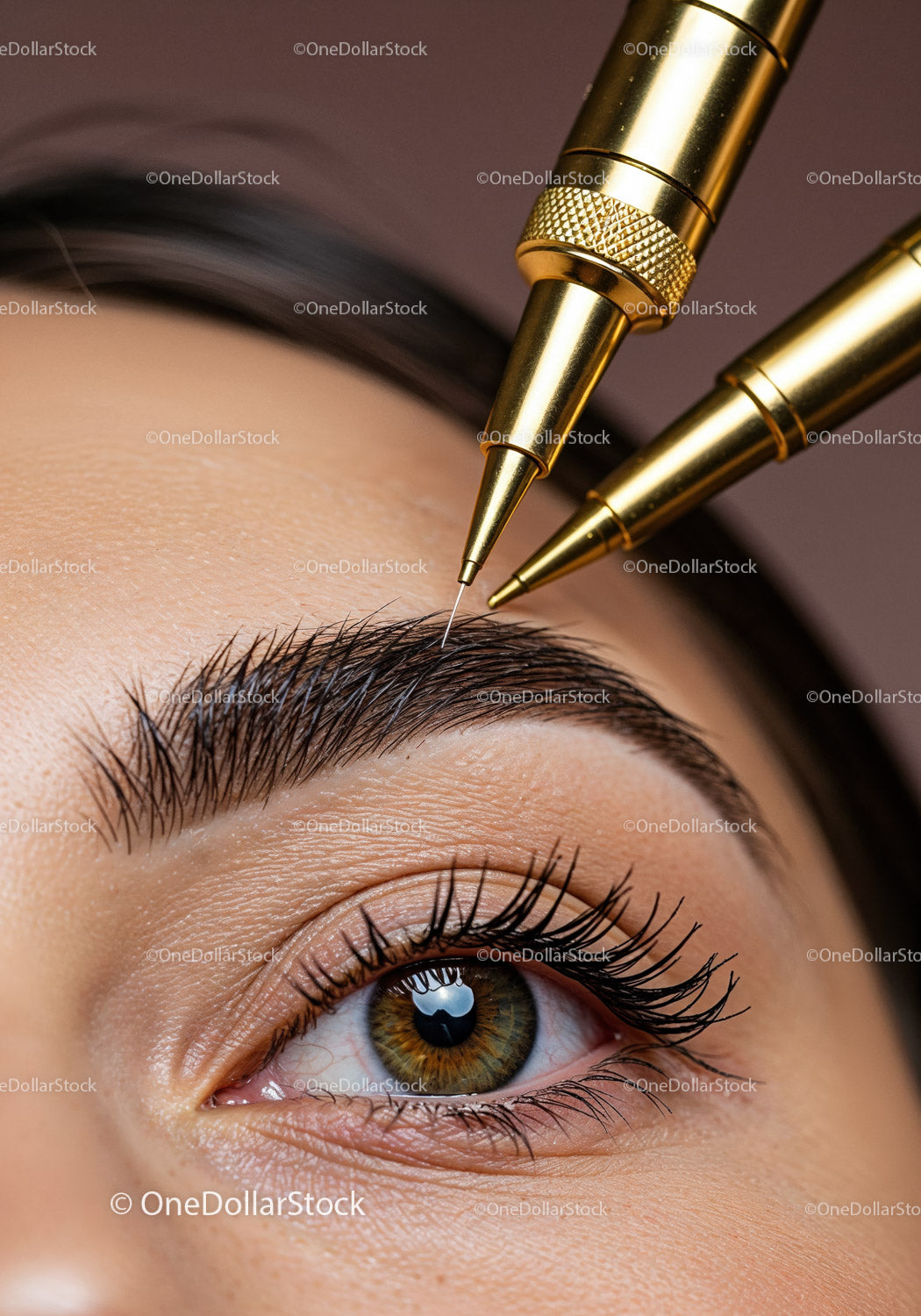 Close-Up of an Eye with Precision Eyebrow Enhancement and Skin Care