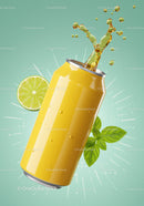 Refreshing Lemon Lime Soda Splash with Fresh Basil