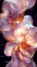 Elegant Abstract Liquid Art with Metallic and Pastel Hues