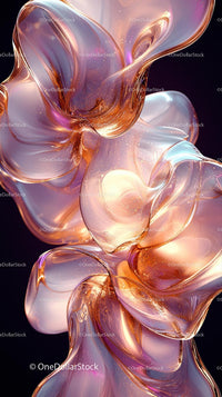 Elegant Abstract Liquid Art with Metallic and Pastel Hues