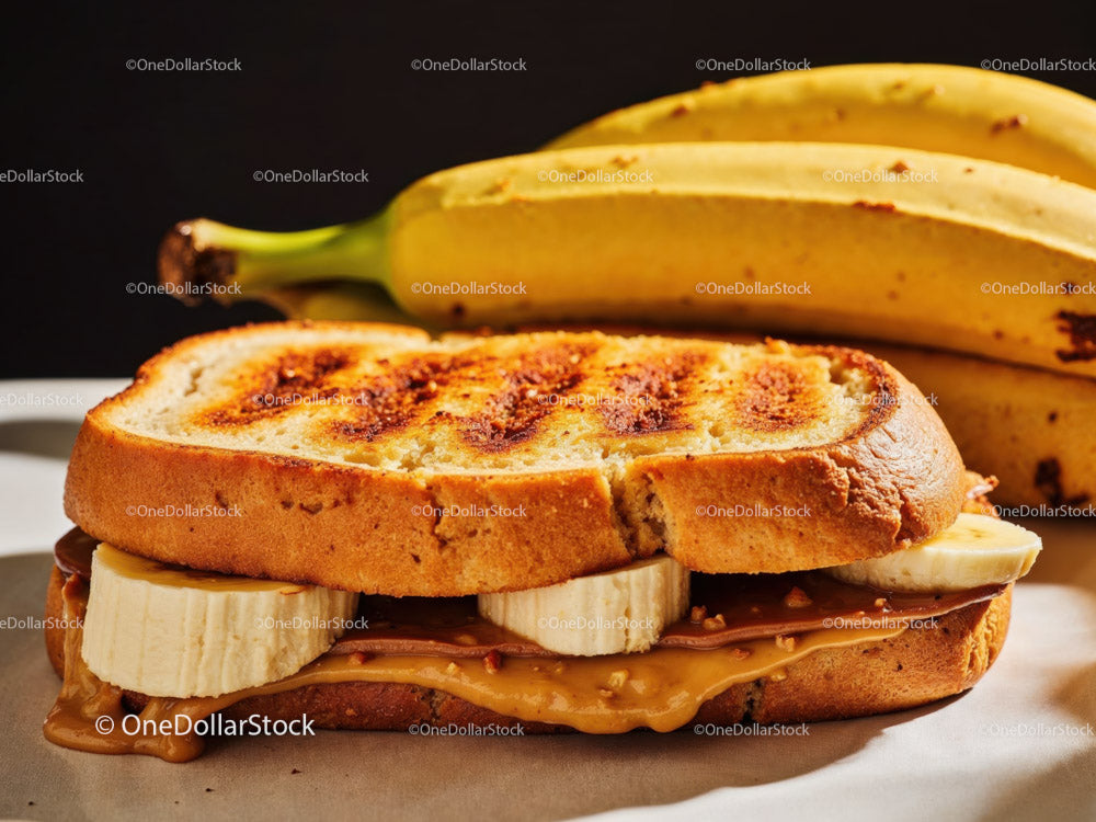 Banana Bread Sandwich with Peanut Butter and Chocolate