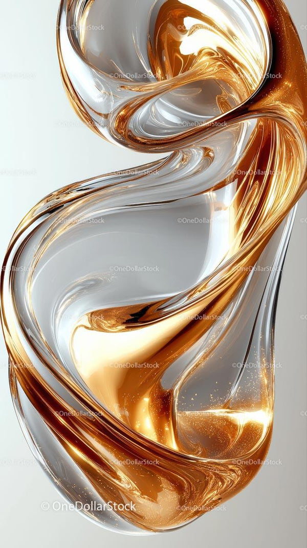 Elegant Gold and Silver Abstract Fluid Design for Commercial Use