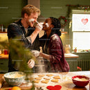 Couple Having Fun Baking Heart Cookies Together