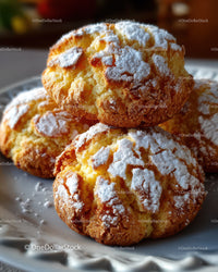 Golden Brown Cookies with Powdered Sugar Topping