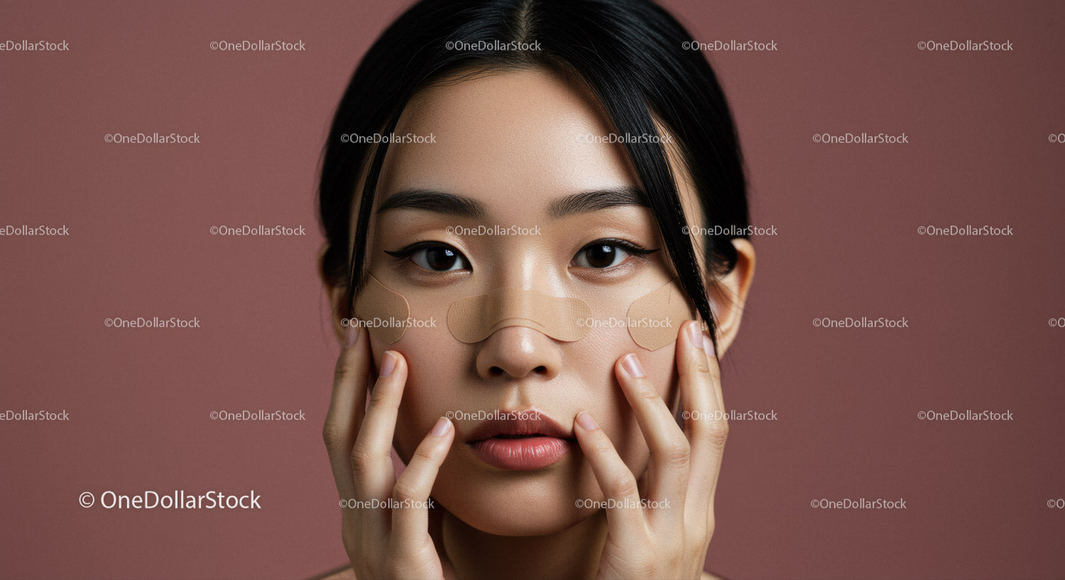 Young Woman Performing Facial Massage for Beautiful Healthy Skin