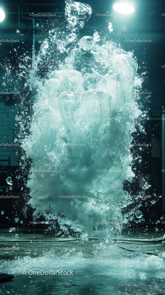 Explosive Water Splash with Glass Jars Breaking in Motion