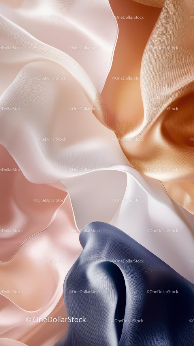 Luxurious Satin Fabric Close-Up with Flowing Textures and Rich Colors