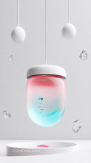 Futuristic Device with Blue and Red Glow in Minimalist Setting