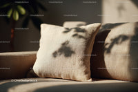 Sunlit Beige Cushions on Sofa in Modern Cozy Living Room