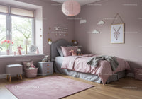 Cozy Children's Bedroom with Pink Decor and Toy Accents