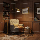 Cozy reading nook with armchair and warm lighting