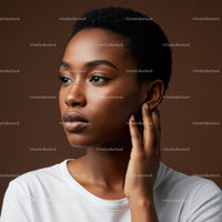 Elegant Portrait of a Young Woman with Short Afro Hairstyle