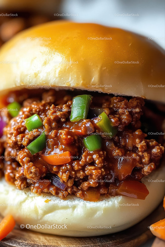 Soczysty burger wołowy ze świeżą zieloną cebulką w bułce sezamowej