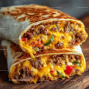 Hearty Beef Burritos with Melted Cheese and Fresh Vegetables
