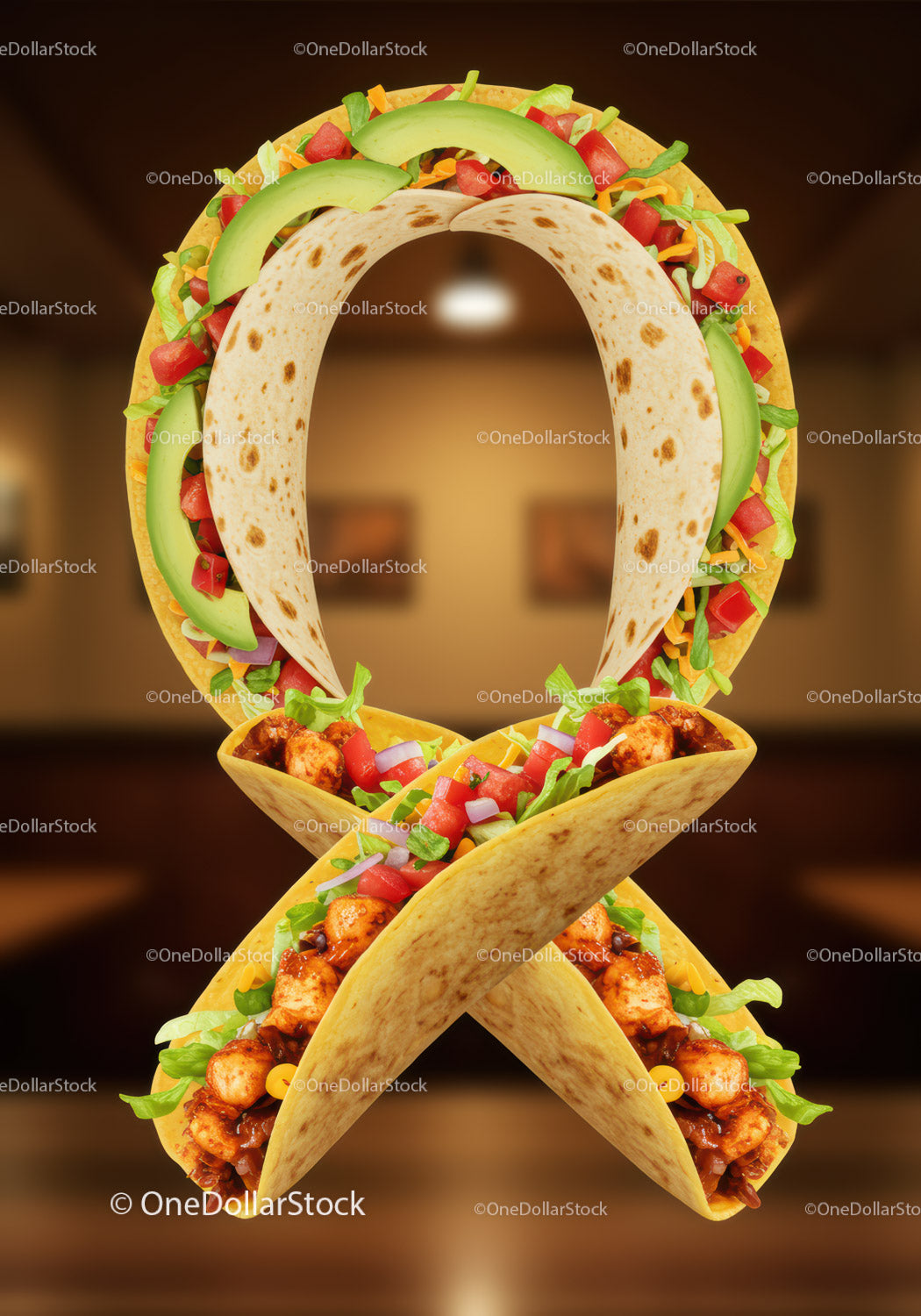 Creative Mexican Taco Ribbon with Fresh Ingredients
