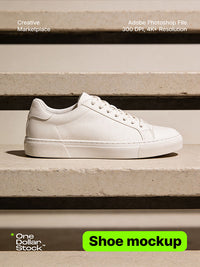 editable PSD mockup for Shoe quarter and heel