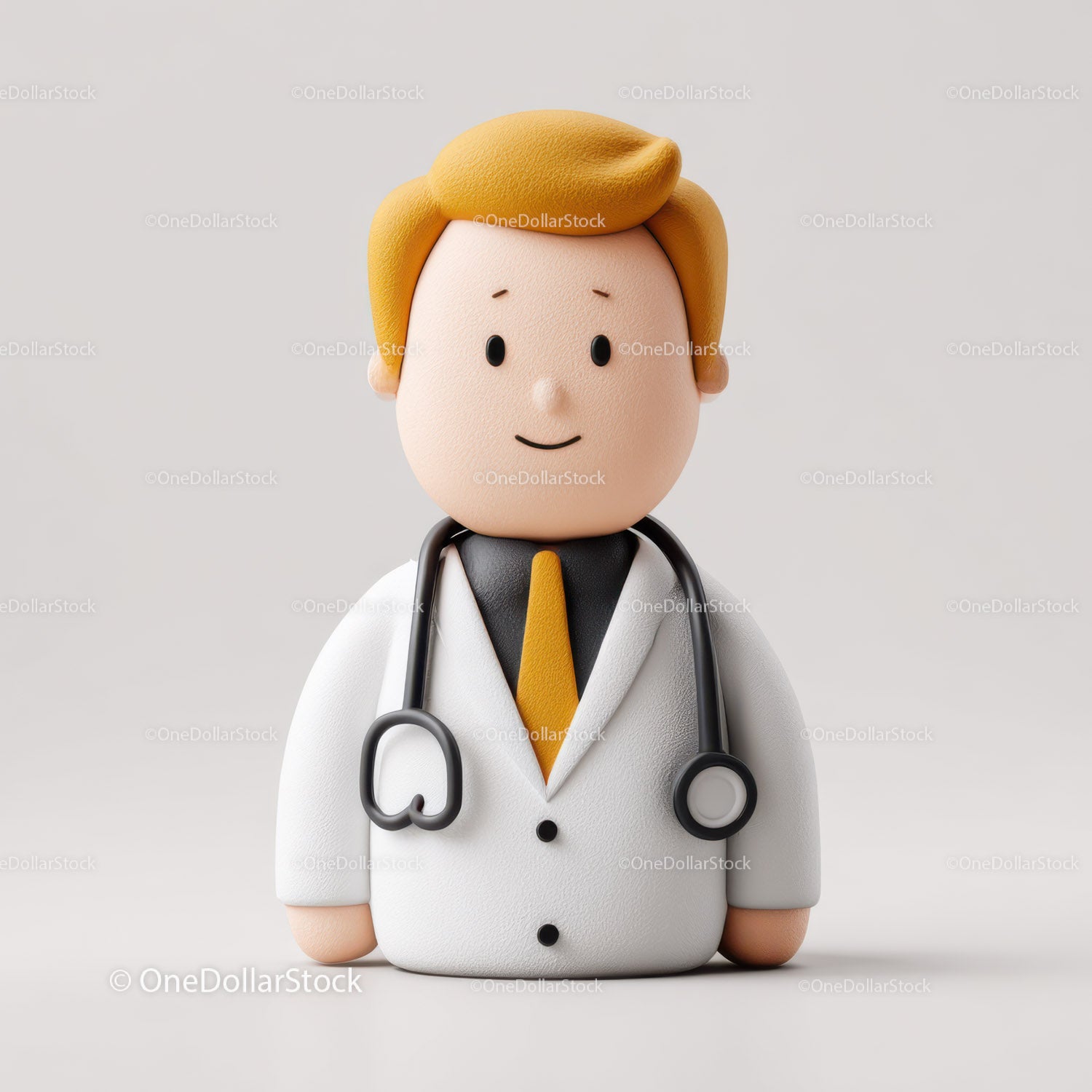 Friendly Doctor Figurine with Stethoscope for Healthcare Professionals