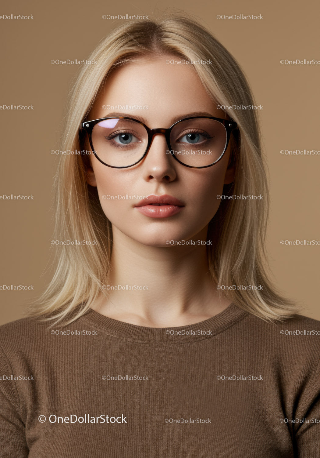 Młoda kobieta w stylowych okularach Portret dla mody i urody