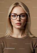 Young Woman Wearing Stylish Glasses Portrait for Fashion and Beauty