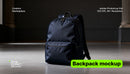 editable PSD mockup for Midnight blue backpack