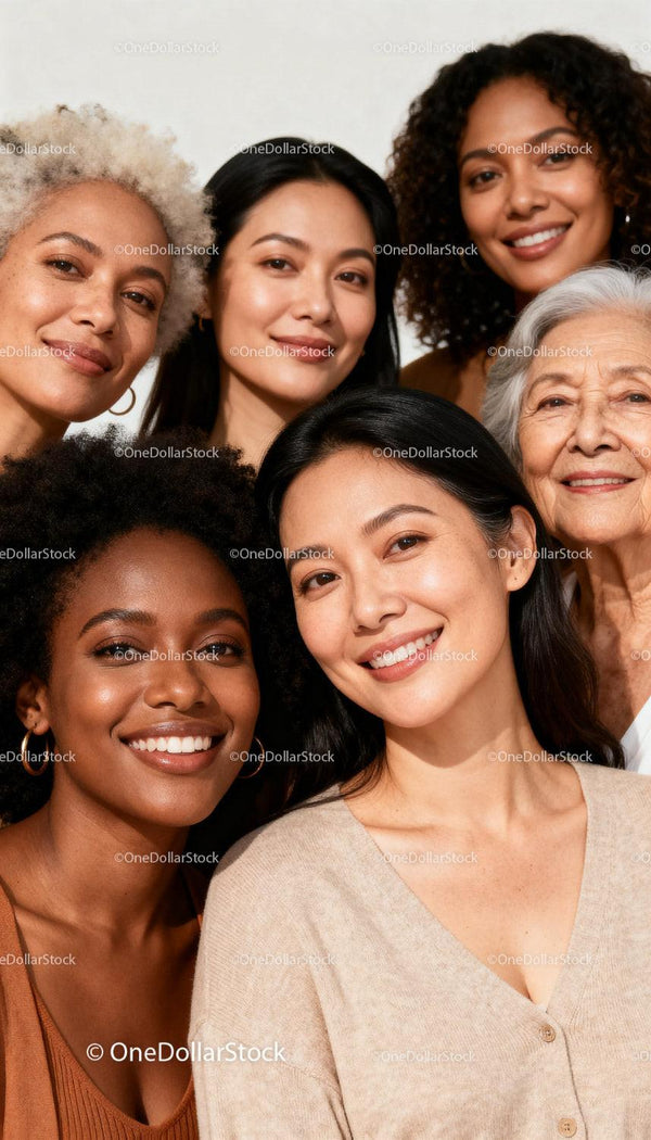 Diverse group of women sharing smiles and warmth