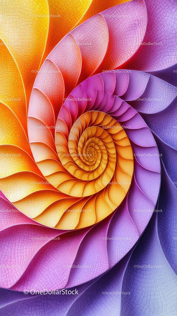 Kolorowy Spiralny Fraktal z Żywych Tęczowych Barw