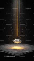 Futuristic Energy Beam with Luminous Particles in Space