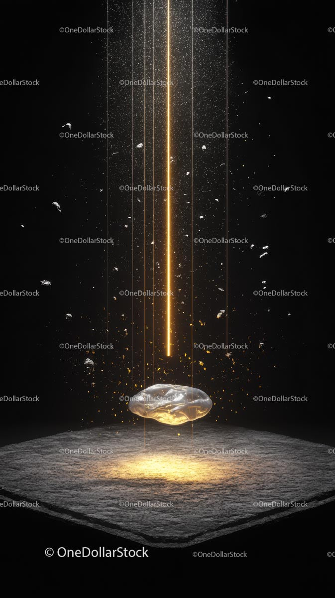 Futuristic Energy Beam with Luminous Particles in Space