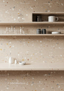 Stylish Modern Kitchen with Terrazzo Wall and Minimalist Decor