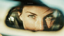 Vivid Green Eyes and Freckles in Close Up Portrait