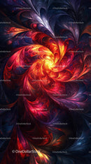 Vibrant Cosmic Fire Vortex with Dynamic Light Swirls