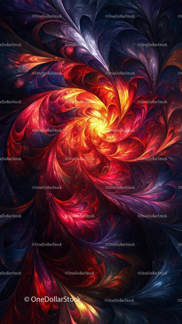 Vibrant Cosmic Fire Vortex with Dynamic Light Swirls